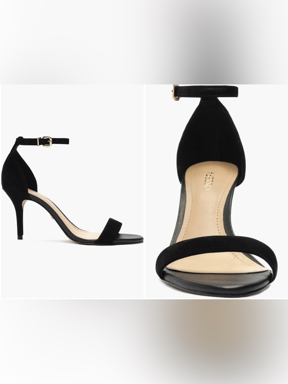 Arezzo Isabelli Ankle Strap Sandal - Black Suede - Women's Size 8 - Picture 2 of 16